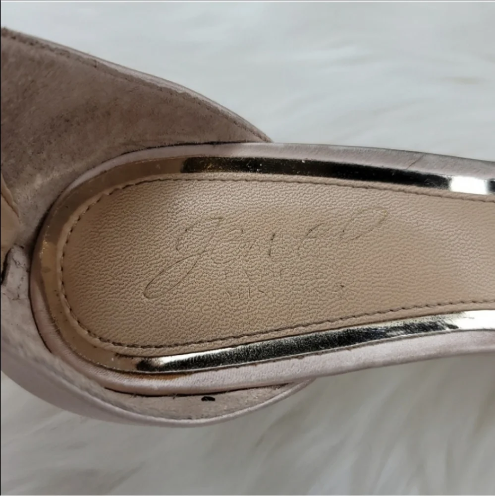 JEWEL BADGLEY MISCHKA Caroline Embellished Strap Evening Shoe Heels Champagne